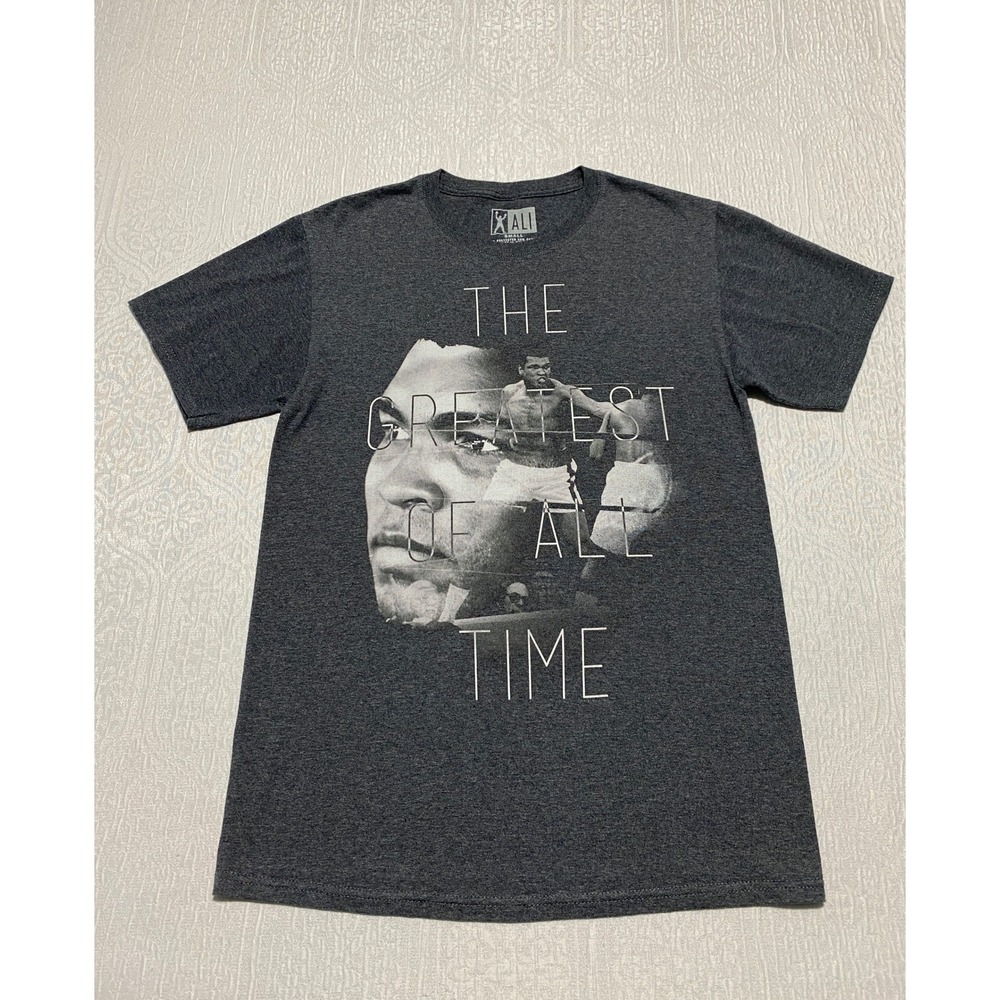 Muhammad Ali The Greatest of All Time Graphic T-Shirt Boxing Gray Mens Small